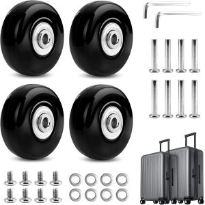 KALANKA-Roulette Valise Remplacement 4 Pi&egrave;ces Roue Valise Universelle Roue de Valise Universelle Pivotante Roues Valise Universelle de Rechange Roulettes de Valise de Remplacement 50x18mm Roues de Ba - Neuf