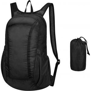 Sac À Dos De Randonnée Pliable Ultra-Léger 19 L (Noir), Résistant À L'eau, Pliable, Pour Voyage, Camping, Randonnée, Cyclisme, Pour Hommes Et Femmes - Neuf