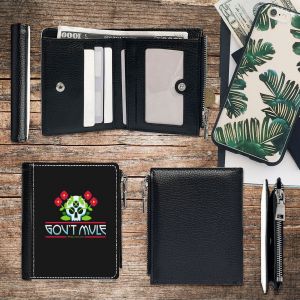 Portefeuille MULE DU GOUVERNEMENT Art _6641 Compact en Simili-Cuir PU Porte-Cartes avec Fermeture Éclair Multi-Poches Unisexe Homme Femme Ad - Neuf
