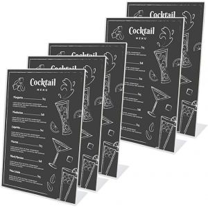 5Pz A4 Présentoir De Menu L Support Menu Présentoir De Table Incliné,Acrylique Présentoirs De Table,Presentoir En Plastique Transparent Pour Menu/Fiches De Bureau/Cadre Photo/Restaurants - Neuf