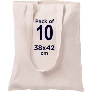 Natural Cotton 15 X 16 inch reusable grocery bags,5.5 oz cotton canvas tote,eco friendly super strong washable great choice - Neuf