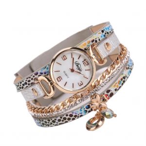 Duoya Femmes &Eacute;l&eacute;gant Pendentif D&eacute;coration Multiple Couche Bracelet Montre-Bracelet Robe Montre (Gris) - Neuf