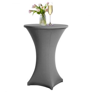 Housse table de bar ronde &Oslash;60&times;110 cm &iquest; Nappe mange-debout extensible pour mariage, banquet, salon et r&eacute;ception - Neuf