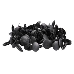 5mm x 5mm trou Dia Noir Plastique Rivets Attache Push Clips 48 Pcs - Neuf