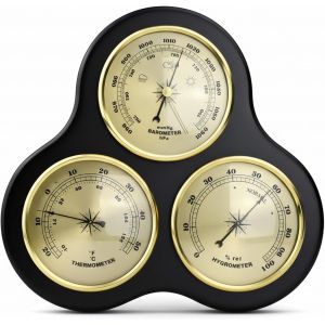 SUBZONAL-Barom&egrave;tres pour la Maison - Barom&egrave;tre d'int&eacute;rieur avec hygrom&egrave;tre et thermom&egrave;tre Station m&eacute;t&eacute;o Murale pour la Maison 26 x 24, 6 x 3, 6 cm - Neuf