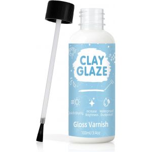 MEVRONISSHOP-Vernis Argile Autodurcissante, Vernis Acrylique pour Pr&eacute;venir les Fissures, Rayures et l&iquest;Usure, Am&eacute;liorer la Brillance de l&iquest;Argile, Convient &agrave; la C&eacute;ramique, Peinture &agrave; l&iquest;Huile, Bois (100 - Neuf