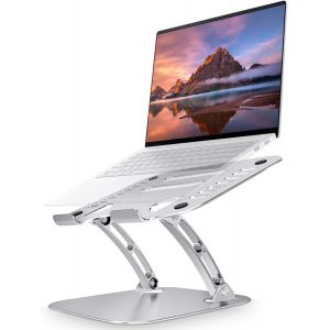 Support Ordinateur Portable, Aluminium Support Pc Portable, Laptop Stand Compatible Avec Macbook Air Pro, Dell, Hp, Samsung, Et Autres Ordinateurs Portables De 11 À 17.3"", Argenté - Neuf