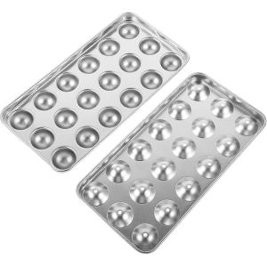 Bac A Gla&ccedil;ons, Moule A Gla&ccedil;ons Spheriques En Acier Inoxydable 304, Bac A Gla&ccedil;ons De Style Classique Argente - Neuf