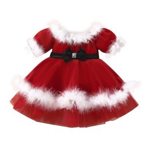 1-pi&egrave;ce de No&euml;l de la jeune Fille solide de la fourrure une &eacute;paule poncho prin - Neuf