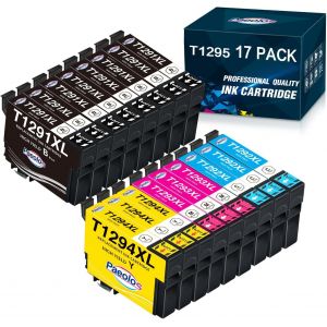 Cartouche T1295 Multipack Pomme pour Epson T1291 T1292 T1293 T1294 Encre Compatible pour Epson Stylus SX525WD SX535WD SX425W SX230W SX235W Stylus Office BX635FWD BX305FW Workforce WF-3520 - Neuf