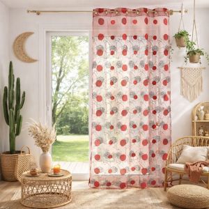 Voilage Organza Et Jacquard Cordons Satin&eacute; - Neuf