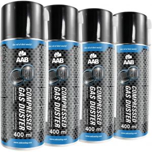 4 x AAB Bombe Air Sec 400ml,Bouteille Air Comprimé,Nettoyage des Ordinateurs,Dépoussiérant en Spray,Enlever la Poussière,Sans Odeur Aérosol,Computer Cleaner,Informatique Matériel - Neuf