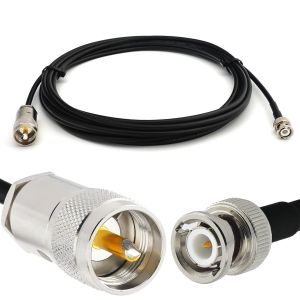BNC Mâle vers PL259 UHF 2m câble coaxial RG58 50 Ohm-rallonge BNC PL Extension Faible Perte Cable pour Antenne CB Radio Amateur Sans fil Radio WIFI adaptateur VHF - Neuf