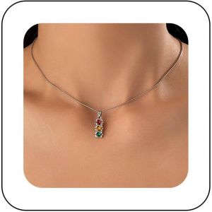 Kal-Collier Cha&icirc;ne Serpent Rond Collier Pendentif Diamant Color&eacute; Collier Choker Cha&icirc;ne Serpent Argent Collier Clavicule Bijoux Pour Femmes Filles - Neuf