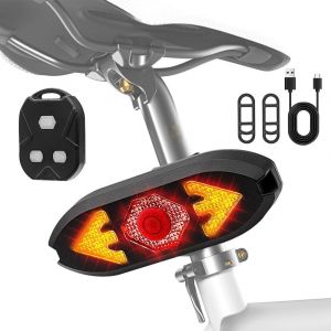 Asas-Feu Stop Pour Vélo Électrique-Feu Arrière Led Avec Clignotant-5 Modes-Clignotant De Vélo Avec Télécommande-Rechargeable Par Usb-Système D'alarme Sans Fil Pour Vélo De Route - Neuf