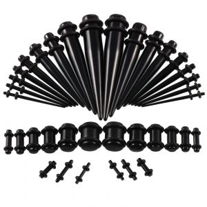 36pcs Interchangeable Taper Plug Piercing Oreille Tunnel Stretcher Expander Unisexe - Neuf