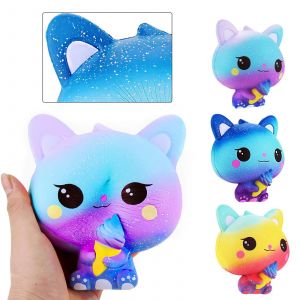 Squeeze Toy Flexible Soulager Le Stress Multicolore Squishy Cat Decompression Toy Kids Toy_Light Blue - Neuf