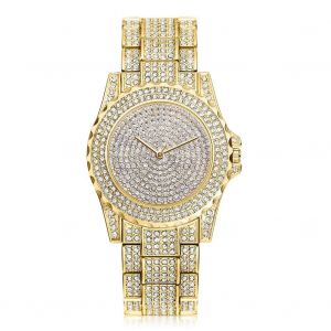 Lvpai Femmes Strass Classique Quartz Analogique Montre Ronde Bracelet Montre-Bracelet (Or) - Neuf