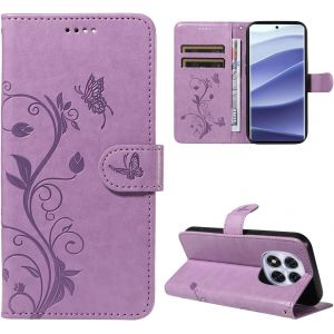 KALANKA-Coque Compatible avec Xiaomi Redmi Note 14 Pro 5G/Note 14 Pro Plus 5G/ Poco X7 5G (Pas pour 4G), Housse Premium en Cuir PU, Support et Flip Fonction &Eacute;tui - Violet - Neuf