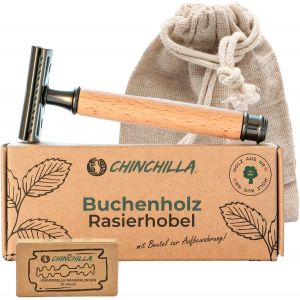 Rasoir En Bois De Hêtre Made In Germany Rasoir Humide Durable Pour Femmes & Hommes 10 Lames De Rasoir & Sac Inclus Zero Waste & Sans Plastique - Neuf