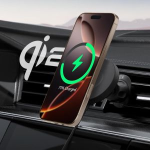 Onetap Pro 4 Qi2 15w Magsafe Car Charger, Magnetic Wireless Car Charger, Car Phone Holder (Air Vent Clip) - Neuf