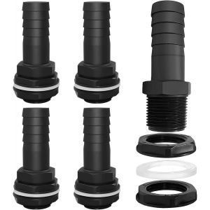 NouvelHorizonstore-Trop Plein Cuve, 4 Pi&egrave;ces Passe Paroi Cuve Eau 1000l, Raccord Tuyau 25mm, Kit de Jumelage Cuve mit Joints, Raccord R&eacute;cup&eacute;rateur Eau de Pluie - Neuf