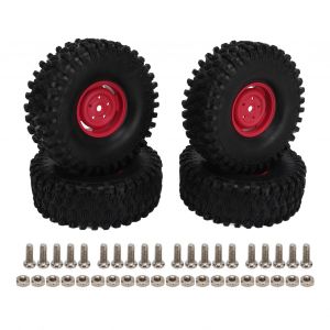 Lot de 4 roues RC de 1,9 pouces et 120 mm de diametre, pneus en plastique pour voiture tout-terrain RC a l'echelle 1/10, rouge - Neuf