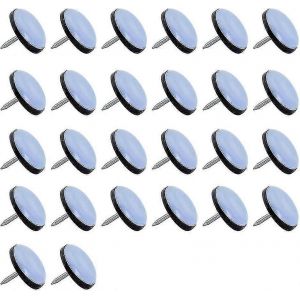 Patins En T&eacute;flon,26 Pi&egrave;ces Coussin De Glissement En T&eacute;flon 22 Mm Patins De Meubles En T&eacute;flon,Avec Clous,Coussinets De Glissement Pour Meubles Et Chaises - Neuf