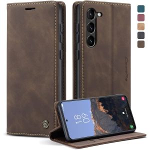 Samsung Galaxy S23 5G Case, Shockproof Premium Pu Leather Case Card Slots Wallet Pouch With Stand Function Flip Case For Samsung Galaxy S23 5G  Coffee - Neuf