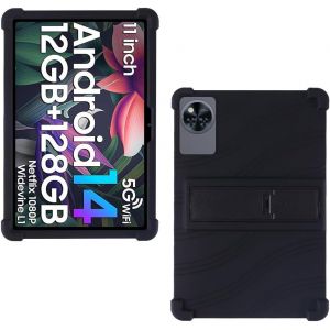Coque Silicone pour DOOGEE U11/ DOOGEE U11 Pro/Blackview Tab 90 WiFi/Blackview Tab9Wifi/ Blackview Tab 90 Tablette 11 Pouces, Housse de Protection avec Fonctions de Support, Noir - Neuf