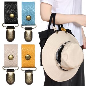 Pince A Chapeau De Poche, Clips De Retenue Pour Casquette, Pour Sac A Main De Voyage, Porte-Chapeau En Cuir Pu Pour Accessoires De Voyage En Plein Air - Neuf