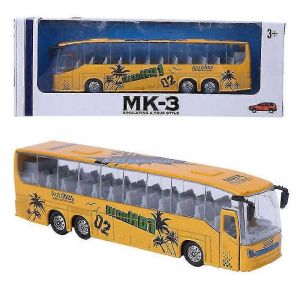 1:50 Simulation Transit Bus Model Toy Alloy Pull-Back Bus Toy With Light And Music Children Imitation Sightseeing Bus Toys-Jaune - Neuf