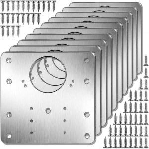 5 Pcs Cabinet De La Charnière De La Réparation De La Plaque Kit D'Armoire De Cuisine Charnière De Porte Plaque De Montage Avec Les Trous De Fixation À Plat - Neuf