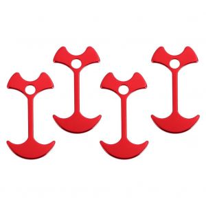 4pcs / Pack Aluminium Tente Peg Camping Ext&eacute;rieur Corde Vent Ancre Cha&icirc;nes Pont Sol Clou(Rouge) - Neuf