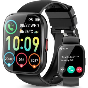 Montre Connect&eacute;e Homme Femme, 1.85"" Hd Smartwatch Avec Appel Bluetooth, Etanche Ip68 Montre Sport Avec Podometre/Cardiofrequencemetre/Sommeil, 112 Modes Sportifs, Smart Watch Pour [MON8300906] - Neuf