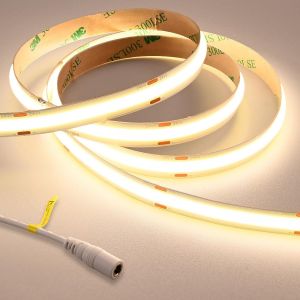 24v Super Lumineux Cob Ruban Led Blanc Naturel 4000k 5m 2050lm/M 14.5w/M Haute Densité 480led/M Cri 93+ Ip20 Non Étanche Flexible Découpable Bande Led Pour Maison Décorer(Sans Alimentation) - Neuf
