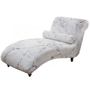 Housse De Chaise Longue Sans Accoudoirs Et Taie D'oreiller - Housse Extensible Imprim&eacute;e Pour Plus De Protection Et De Style - Neuf