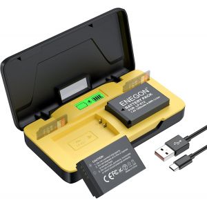 Batterie Lp - E12 20W Dual Storage Kit Chargeur Rapide (2X 1200Mah) Pour Canon Eos M50 Mark Ii,M50,1200D,100D,Eos M,M2,M10,M100,M200,Kiss X7,Powershot Sx70 Hs - Neuf