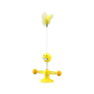 Jouet Interactif Rotatif Pour Chat Spring Man Avec Plateau Tournant, Ventouse Et Baguette Personnalisable Pour Un Jeu Captivant Avec Votre F&eacute;lin - Neuf