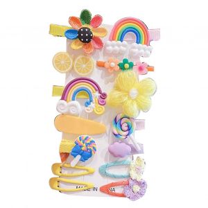 Lot De 14 Barrettes A Cheveux Pour Enfants, Jolies Et Exquises, Ideales Pour La Vie Quotidienne Et Les Voyages, Motif Fleur Jaune - Neuf