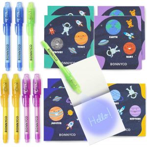 Eryi-Stylo Encre Invisible Et Carnet De Notes Pack 8 Espace Petits Cadeaux Anniversaire Espace Garcon Et Fille, Cadeau Anniversaire Enfants Invités, Jouet Pinata | Pochette Surprise Èléves - Neuf