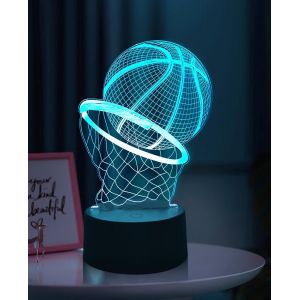 Kalanka-Veilleuse Basketball, Lampe Basketball 3d, Veilleuse Enfant 3d Lampe, Veilleuse À Vision Variable 16 Couleurs Avec Télécommande, Cadeau Surprise Pour Les Enfants - Neuf