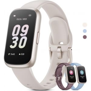 Montre Connect&eacute;e Femme Homme Petit, 1,47'' Bracelet Connect&eacute; avec Fr&eacute;quence Cardiaque, SpO2, Suivi Sommeil, Montre Podometre, Etanche 3ATM Smartwatch pour Android iOS, Stellaire - Neuf