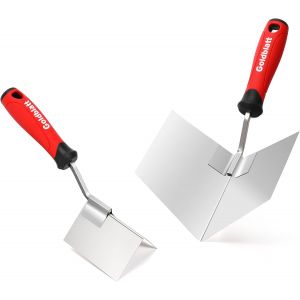 Ulteronixshop-Lot de 2 Truelles d&iquest;Angle en Acier Inoxydable, Int&eacute;rieure et Ext&eacute;rieure, Spatules d&iquest;Angle avec Poign&eacute;e Souple pour Cloisons S&egrave;ches - Neuf