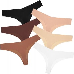 Asas-Lot De 6 Strings Invisibles Sans Couture Pour Femmes,Slips Respirants Et Confortables En Coton(L) - Neuf