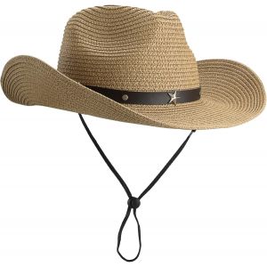 Chapeau Fedora Panama Pour Femme-Chapeau De Cowboy En Paille-Chapeau De Plage-Chapeau De Soleil Large.[Z1011] - Neuf