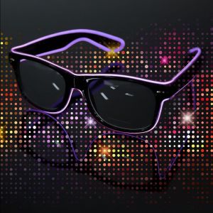 HJLIAN Lunettes lumineuses a LED avec fil electroluminescent (violet) - Neuf