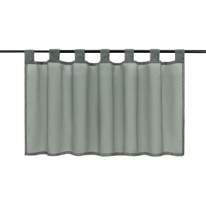Rideau Brise-Bise Uni À Passant Sans Perçage Passe Tringle En Polyester Transparent Court Voilage Décor Pour Chambre Cuisine 1 Pièce Gris Hxl 60x120cm - Neuf