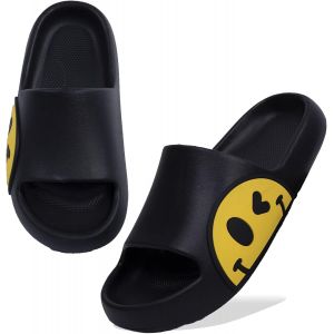 Dww-Noir Femmes Hommes Plage Chaussons D'été Sliders Sandales,Chaussons Enfant Souples,Salle De Bains Piscine Douche Anti-Slip Pantoufles Tongs Pour Intérieur Et Extérieur44-45eu - Neuf