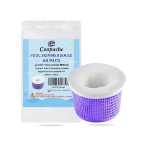 Lot de 60 Chaussettes Skimmer Piscine - Pr&eacute;filtre Nylon Ultra Fin pour Panier de Filtration - Protection Pompe et Nettoyage &Eacute;tang - Neuf
